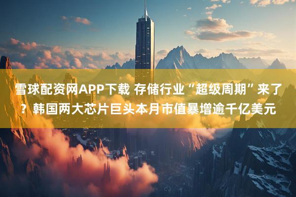 雪球配资网APP下载 存储行业“超级周期”来了？韩国两大芯片巨头本月市值暴增逾千亿美元